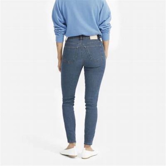 Everlane The High Rise Skinny Jeans Mid Blue Size 26 - Picture 3 of 11